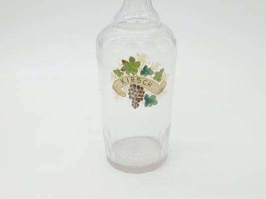 French 19th Century Cut Glass & Grape Vine Enamel 'Kirsch' Carafe Antique c1880