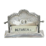 Victorian Sterling Silver Floral Perpetual Desk Calendar Working 1901 London