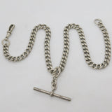 Edwardian Sterling Silver Double Albert Watch Chain 1909 London Antique
