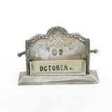Victorian Sterling Silver Floral Perpetual Desk Calendar Working 1901 London