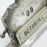 Victorian Sterling Silver Floral Perpetual Desk Calendar Working 1901 London