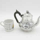 George III Sterling Silver Floral Batchelors Teapot Antique 1768 London