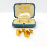 Victorian Boxed Pair of 18ct Gold, Turquoise & Pearl Set Cufflinks Antique 1900