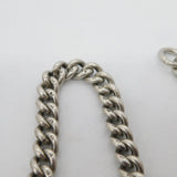 Edwardian Sterling Silver Double Albert Watch Chain 1909 London Antique