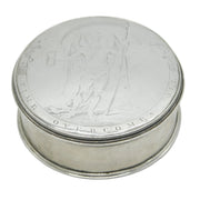 George II Sterling Silver Snuff Box Chronos 'Time Overcomes All' Antique c1750 Augustin Le Sage