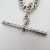 Edwardian Sterling Silver Double Albert Watch Chain 1909 London Antique
