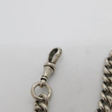 Edwardian Sterling Silver Double Albert Watch Chain 1909 London Antique