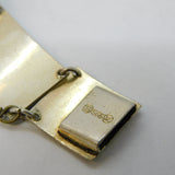 Norwegian Sterling Silver Enamel Winter Scenes Panel Bracelet Antique c1930