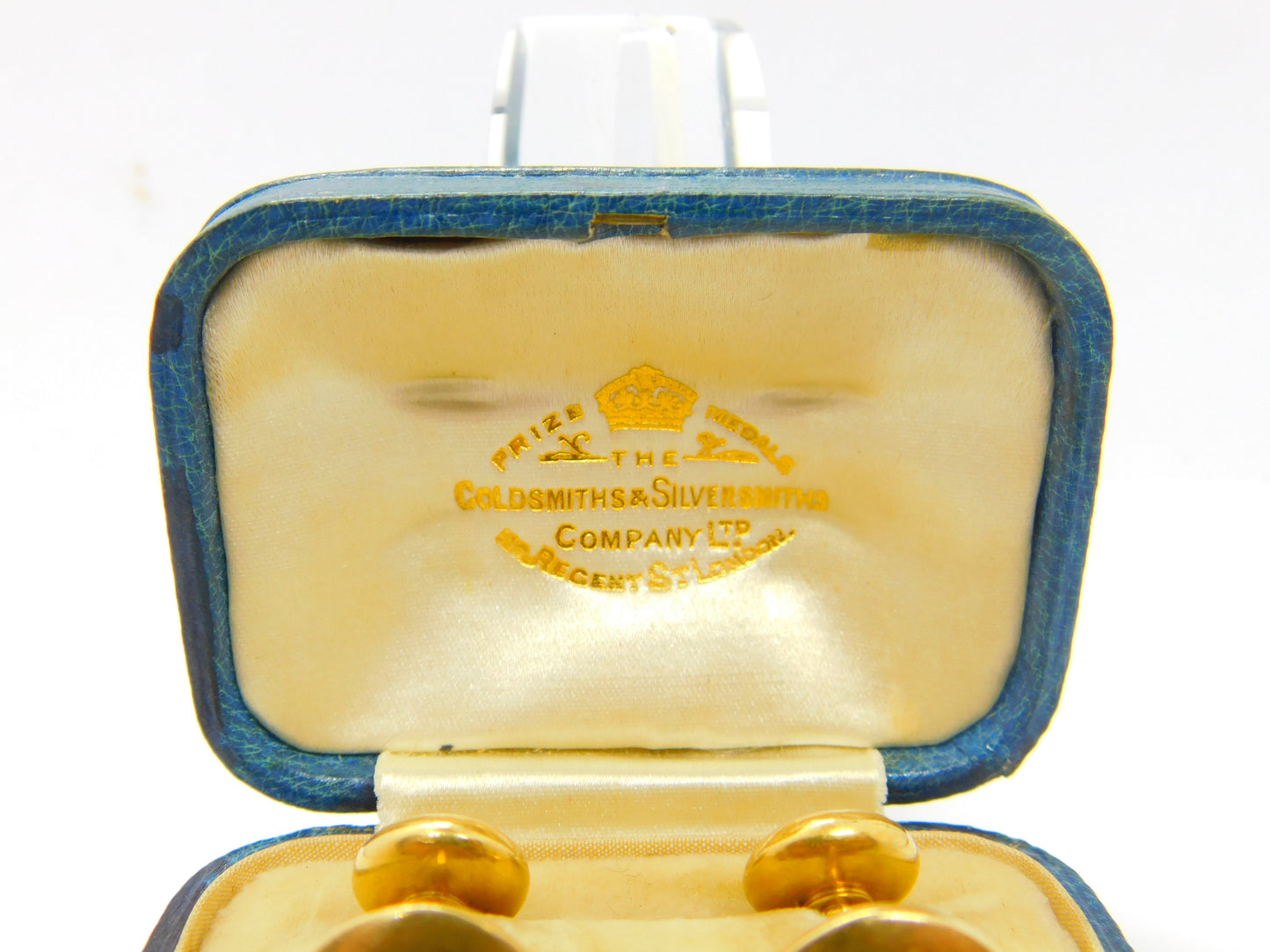 Victorian Boxed Pair of 18ct Gold, Turquoise & Pearl Set Cufflinks Antique 1900