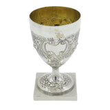 George III Sterling Silver Floral Pedestal Goblet or Chalice Antique 1791 London