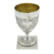 George III Sterling Silver Floral Pedestal Goblet or Chalice Antique 1791 London