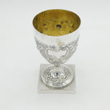 George III Sterling Silver Floral Pedestal Goblet or Chalice Antique 1791 London