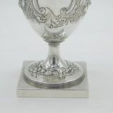 George III Sterling Silver Floral Pedestal Goblet or Chalice Antique 1791 London