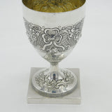 George III Sterling Silver Floral Pedestal Goblet or Chalice Antique 1791 London