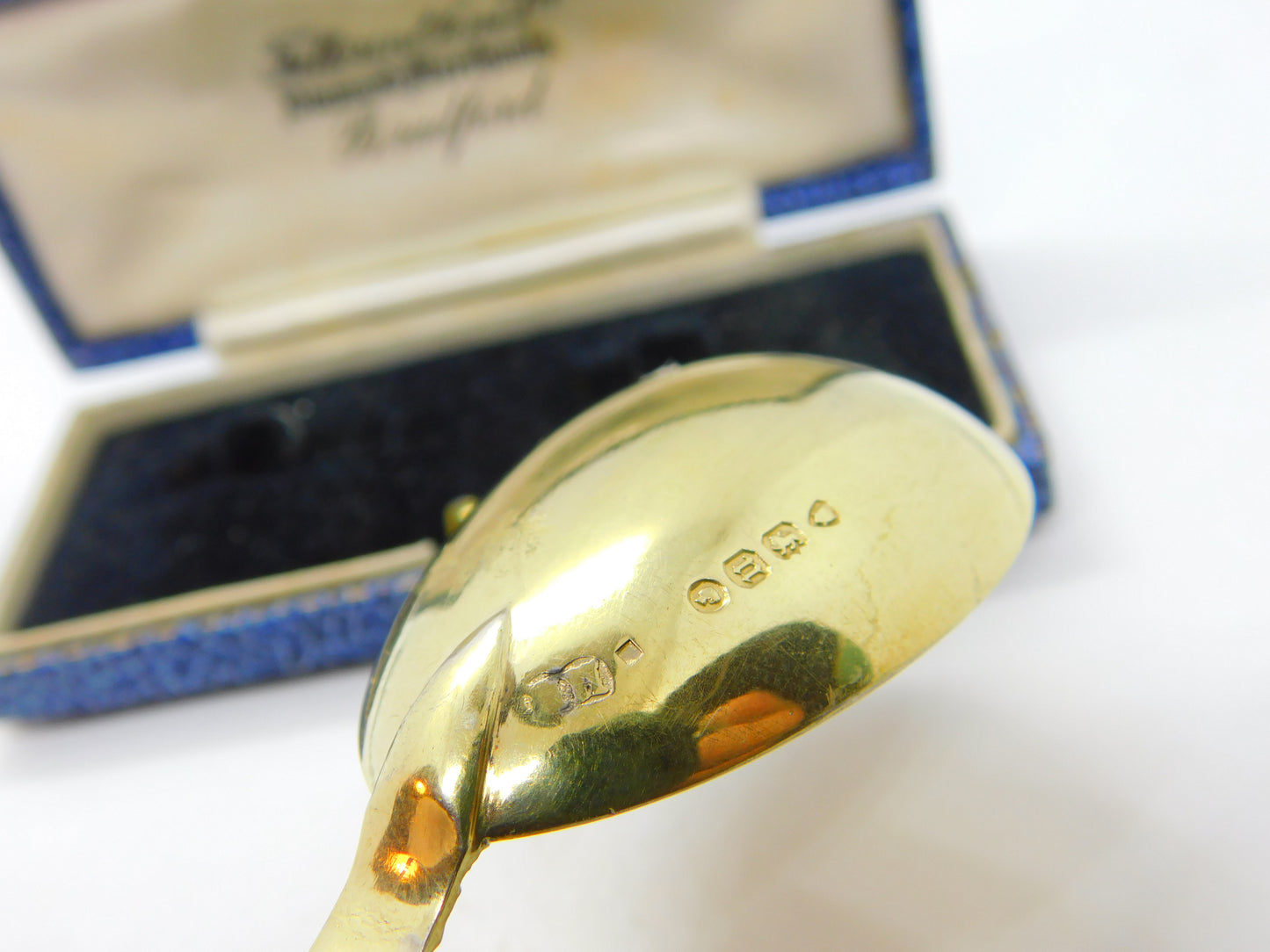 Victorian Sterling Silver Gilt 16th Century Style Tea Caddy Spoon Antique 1875 London