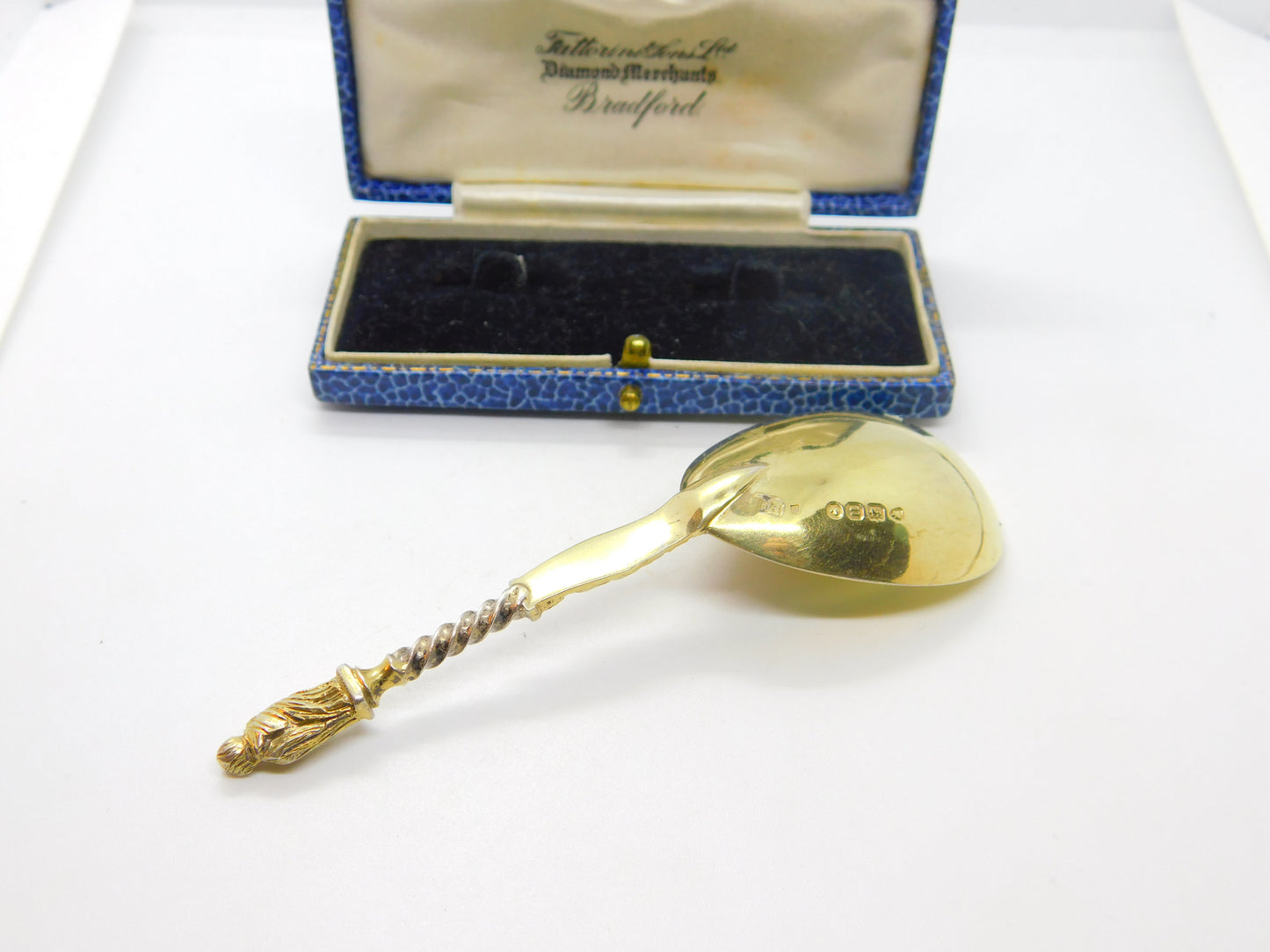 Victorian Sterling Silver Gilt 16th Century Style Tea Caddy Spoon Antique 1875 London