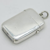 Victorian Sterling Silver & Enamel Terrier Dog Vesta Case Antique 1884 G. Unite