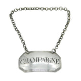 George III Sterling Silver Misspelling 'Champaigne' Champagne Bottle Label Antique 1811 London
