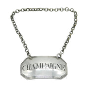 George III Sterling Silver Misspelling 'Champaigne' Champagne Bottle Label Antique 1811 London