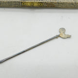 Boxed Set of Sterling Silver Cockerel Chicken Cocktail Sticks c1920 Antique