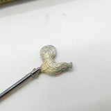 Boxed Set of Sterling Silver Cockerel Chicken Cocktail Sticks c1920 Antique