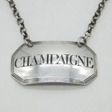 George III Sterling Silver Misspelling 'Champaigne' Champagne Bottle Label Antique 1811 London