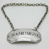 George III Sterling Silver Misspelling 'Champaigne' Champagne Bottle Label Antique 1811 London