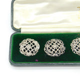 Boxed Set Of Six Edwardian Sterling Silver Art Nouveau Buttons Mappin Bros 1907