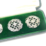 Boxed Set Of Six Edwardian Sterling Silver Art Nouveau Buttons Mappin Bros 1907