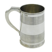 George III Sterling Silver Lined Pattern Pint Tankard Antique 1815 London