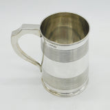George III Sterling Silver Lined Pattern Pint Tankard Antique 1815 London