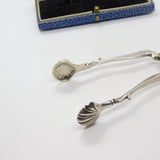 Georgian Sterling Silver Shell Bowl Sugar Nips or Scissors Bright Cut c1770 Richard Morrison