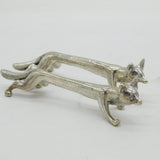 Victorian Pair of Silver Plated Fox Form Cutlery Rests Antique c1880