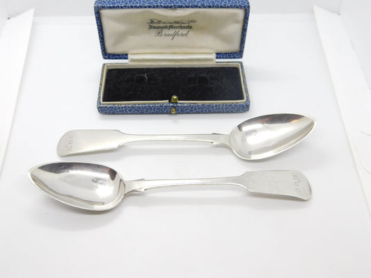 Jersey Provincial Georgian Sterling Silver Pair of Tea Spoons Charles William Quesnel 1829