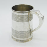 George III Sterling Silver Lined Pattern Pint Tankard Antique 1815 London