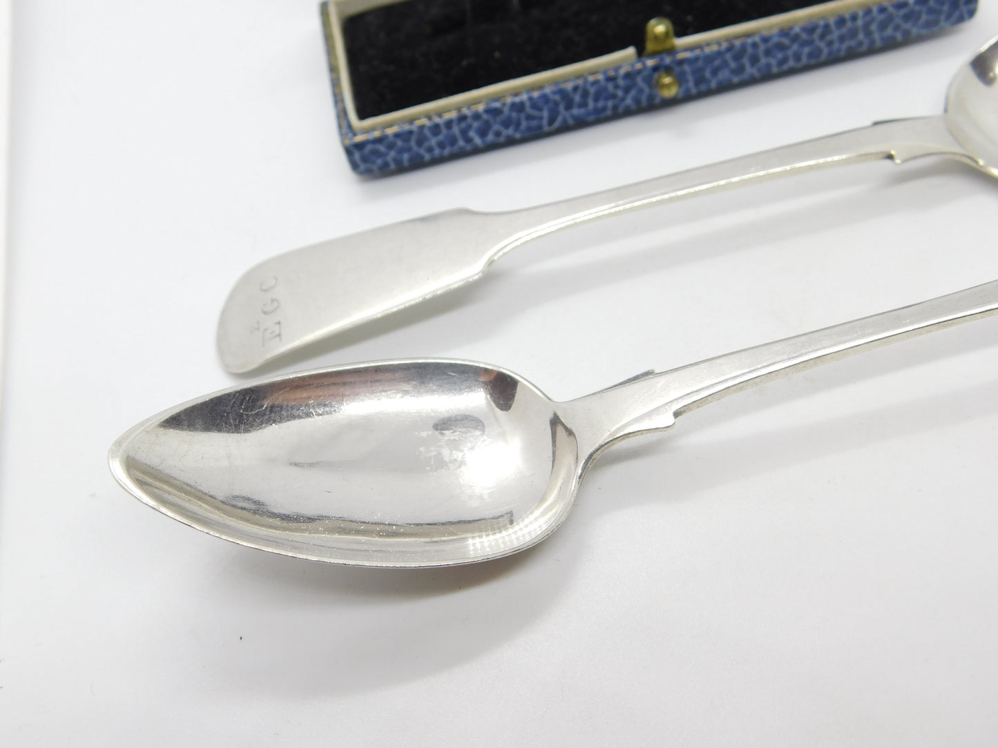 Jersey Provincial Georgian Sterling Silver Pair of Tea Spoons Charles William Quesnel 1829