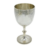 Victorian Sterling Silver Floral Pattern Wine Chalice or Goblet Antique London