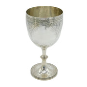 Victorian Sterling Silver Floral Pattern Wine Chalice or Goblet Antique London
