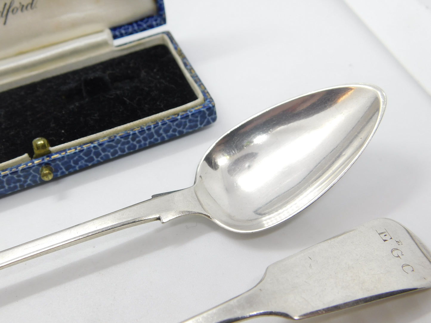 Jersey Provincial Georgian Sterling Silver Pair of Tea Spoons Charles William Quesnel 1829