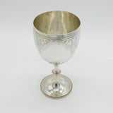 Victorian Sterling Silver Floral Pattern Wine Chalice or Goblet Antique London