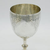 Victorian Sterling Silver Floral Pattern Wine Chalice or Goblet Antique London