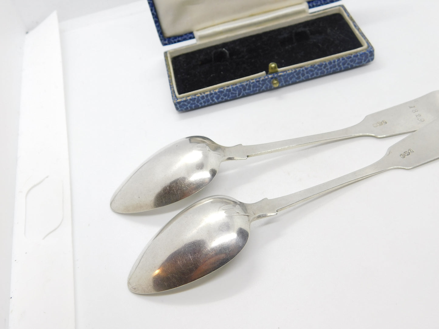 Jersey Provincial Georgian Sterling Silver Pair of Tea Spoons Charles William Quesnel 1829