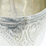 Victorian Sterling Silver Floral Pattern Wine Chalice or Goblet Antique London