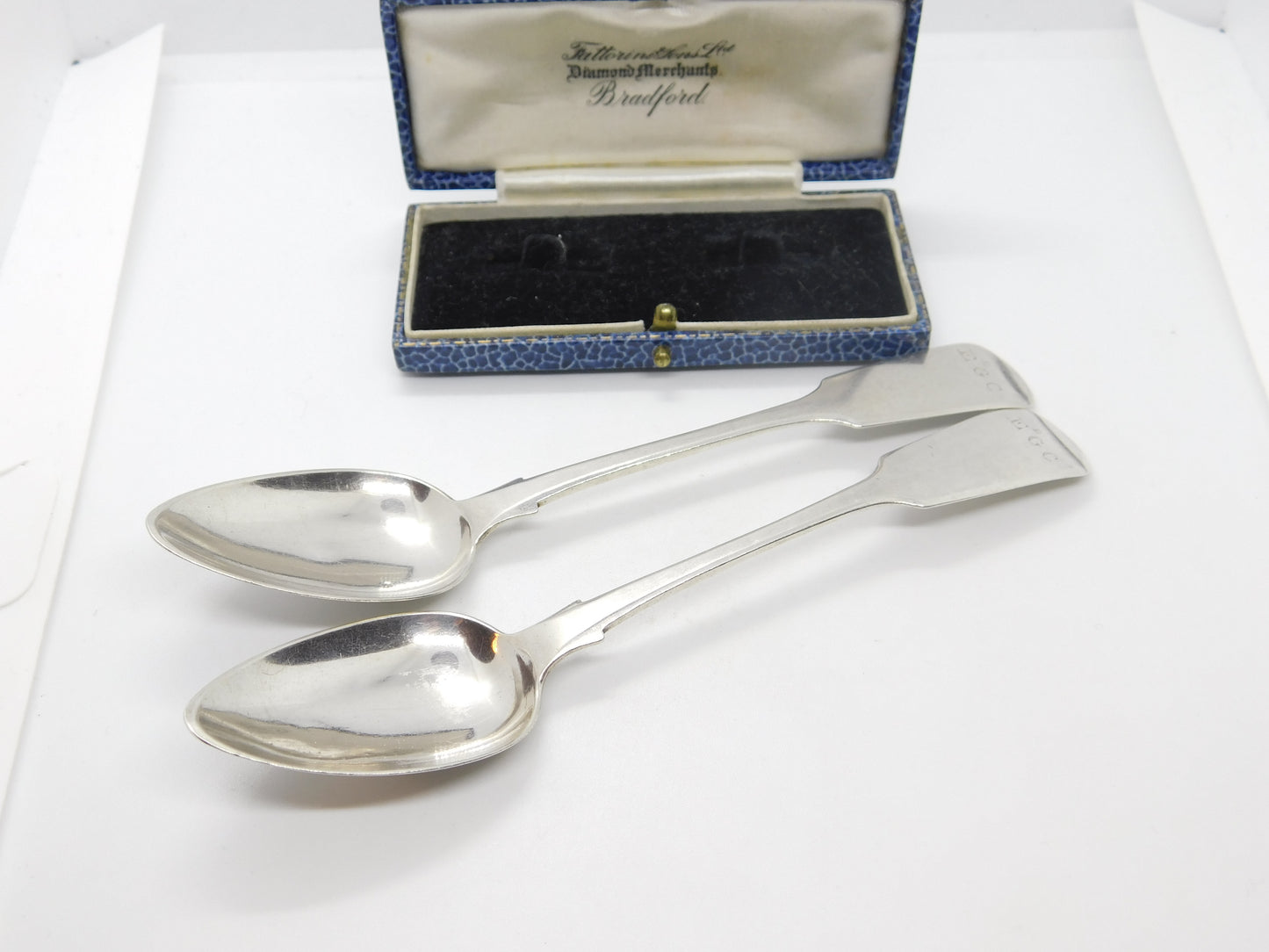 Jersey Provincial Georgian Sterling Silver Pair of Tea Spoons Charles William Quesnel 1829