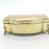 Sterling Silver Gilt & Yellow Guilloche Enamel Jewellery Box 1930 Birmingham