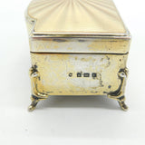 Sterling Silver Gilt & Yellow Guilloche Enamel Jewellery Box 1930 Birmingham