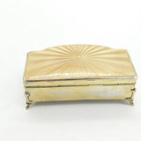 Sterling Silver Gilt & Yellow Guilloche Enamel Jewellery Box 1930 Birmingham