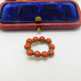 Georgian 9ct Rose Gold & Red Coral Set Brooch Pin Antique c1800 AF
