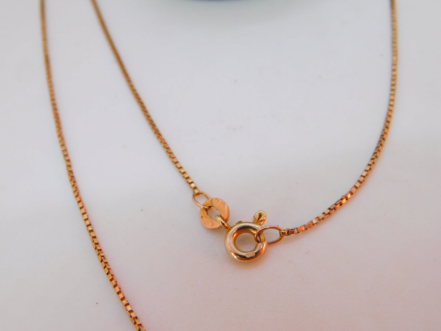 9ct Rose Gold Essential Box Chain Necklace Vintage 1977 London 50cm Length