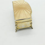 Sterling Silver Gilt & Yellow Guilloche Enamel Jewellery Box 1930 Birmingham
